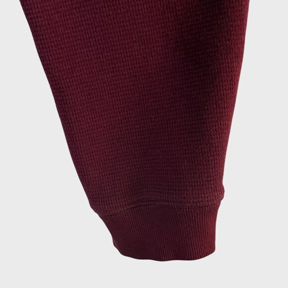 Eddie Bauer Waffle-Knit Henley Shirt Red Men's Size XL Thermal Long-Sleeve - Picture 7 of 11